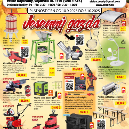Akcia - JESENNÝ GAZDA 2025
