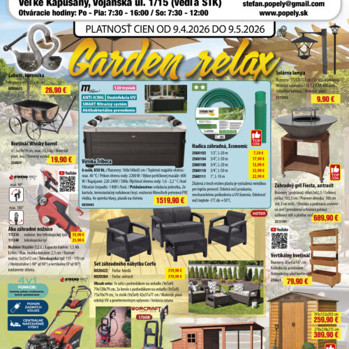 Akcia - GARDEN RELAX od 9.4. do 9.5.2026